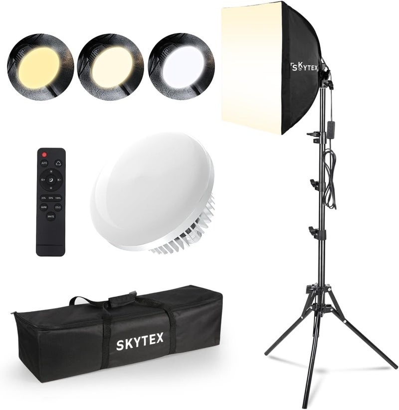 Skytex Softbox Lighting Kit(1-2Pack),16x16in Soft Box|Upgrade 135W 2700-6400K 100V-240V E27 LEDBulb Continuous Photography Lighting,Photo Studio Light Equipment for Camera Shooting Video Recording - Image 1